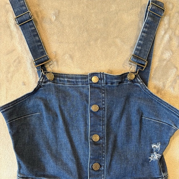 Cello Y2K Grunge Fringe Boho Overalls Sz M - Picture 2 of 10